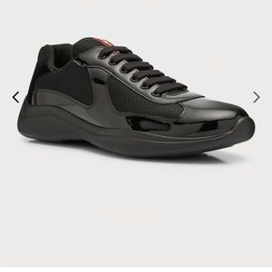 Patent black Prada Americas Cup Sneaker
